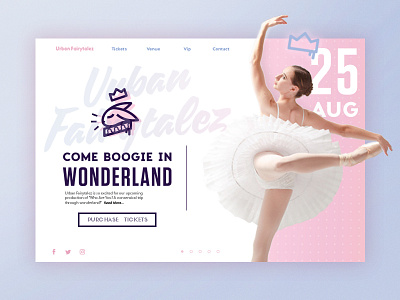 Urban Fairytalez ballet hiphop landing page ticketing ui ux