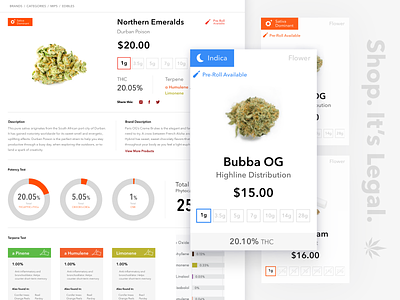 The Product ecommerce legal marijuana product site ui ux weed