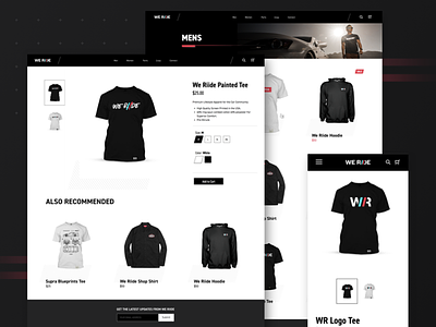 WeRiide Clothing brand ecommerce homepage identity imports logo race racing ride speed website