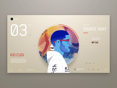 03 Cudi hip hop illustration kid cudi music music player people playlist rapper ui ux