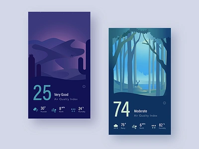 scenery 1 air app desert forest landscape ui ux weather