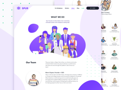 About Page career illustration layout people ui ux website