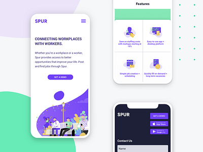 Spur Mobile B app design illustration mobile ui ux