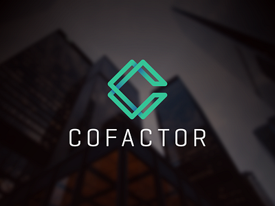 Cofactor Logo building cofactor construction green teal