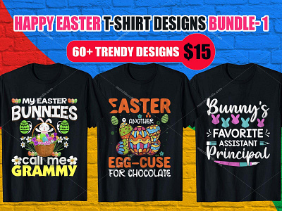 HAPPY EASTER DAY T-SHIRT DESIGN BUNDLE happy easter day t shitr logo