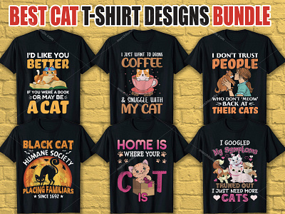 BEST CAT T-SHIRT DESIGN BUNDLE