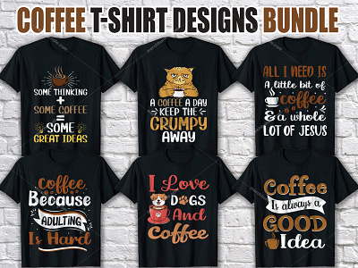 COFFEE T SHIRT DESIGN BUNDLE coffee t shirt logo