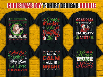 CHRISTMAS DAY T SHIRT DESIGNS BUNDLE christmas day t shitr