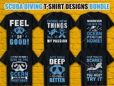 scuba diving t shirt design bundle