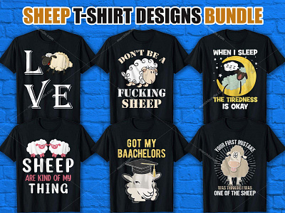 Sheep T Shirt Design Bundle logo sheep lovers t shitr