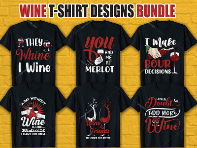 WINE T SHIRT DESIGN BUNDLE wine lovers t shitr