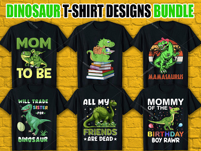 Dinosaur T Shirt Design Bundle branding dinosaur lovers t shitr logo