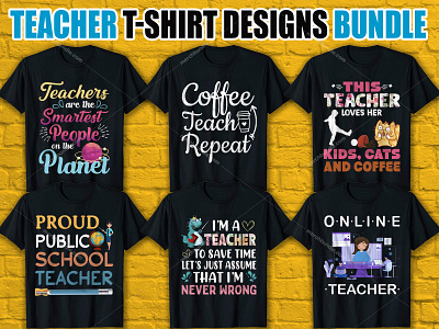 Teacher T-Shirt Designs Bundle teacher lovers t shitr