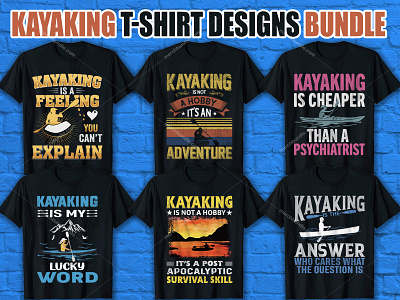 Kayaking T Shirt Design Bundle kayaking lovers t shitr