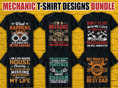 Mechanic T Shirt Design bundle