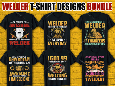 Welder T Shirt Designs Bundle