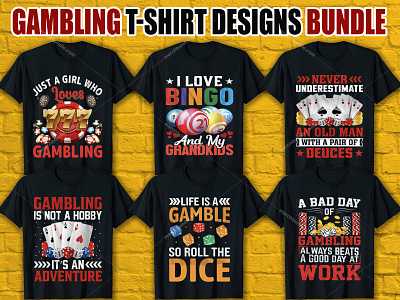 Gambling T Shirt Design Bundle gambling day lovers t-shitr