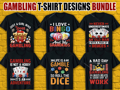 Gambling T Shirt Design Bundle