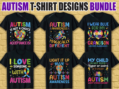 Autism T Shirt Design Bundle