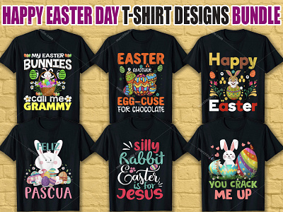 Happy Easter Day T Shirt Design Bundle happy easter sunday t shirt