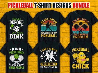 Pickleball T-Shirt Designs Bundle merch by amazon