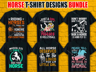 Horse T-Shirt Designs Bundle merch by amazon