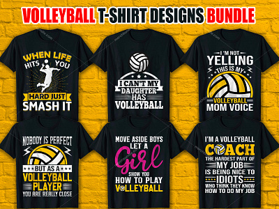 Volleyball T-Shirt Designs Bundle merch by amazon