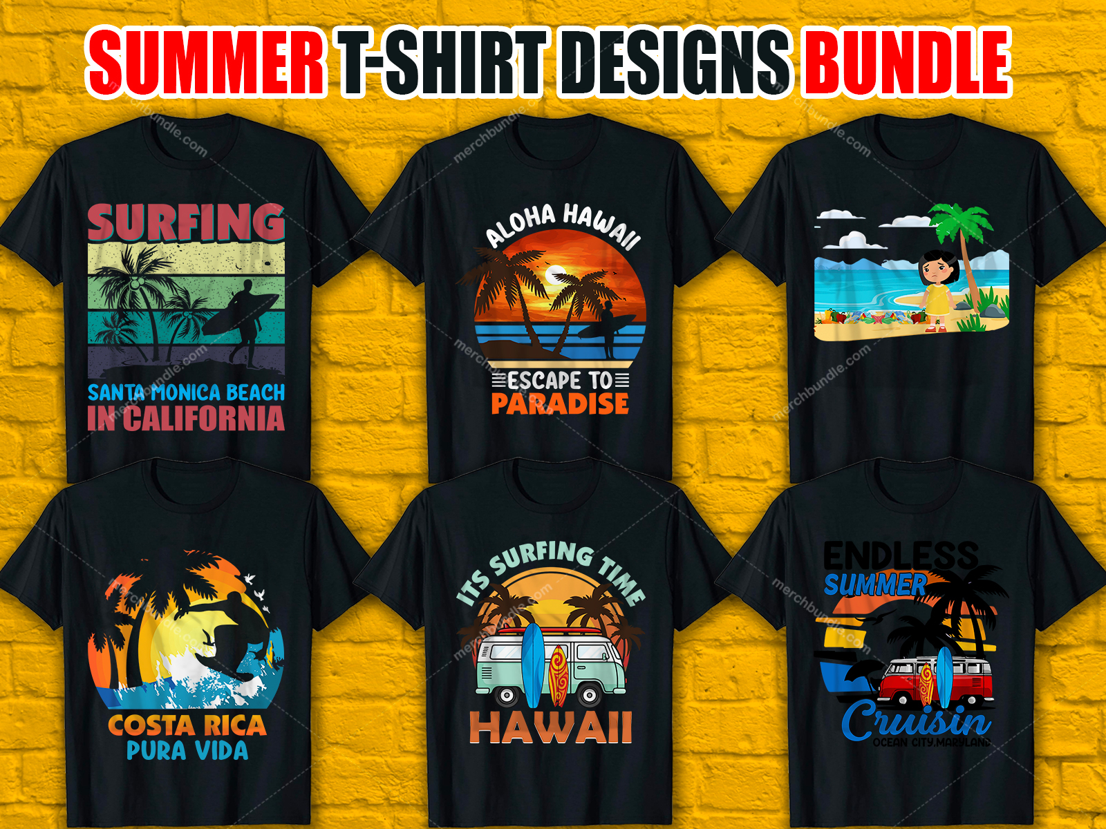 Summer T-Shirt Designs Bundle by Afroz Designer on Dribbble