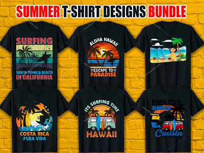 Summer T-Shirt Designs Bundle