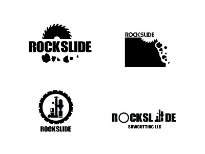 Rockslide Sawcutting logo rock saw slide