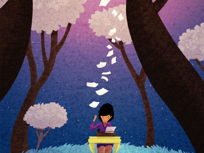 writing worlds author illustration magical paper writer writing