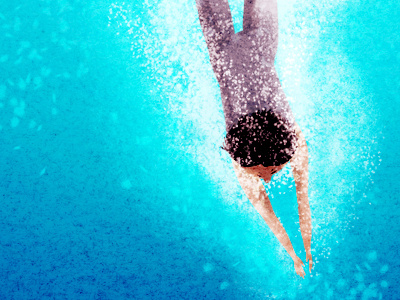 refresh art dive illustration swimming water