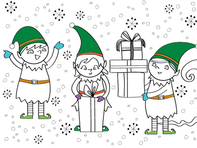 Elves graphic illustrator line art