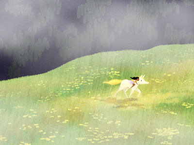 spring forward fog illustration landscape spring unicorn