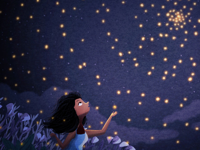 Lotta love fireflies illustration love night