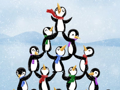 Oh, penguin tree holidays penguin penguins snow winter