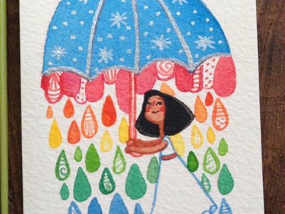 Rainbow umbrella illustration rainbow umbrella watercolor