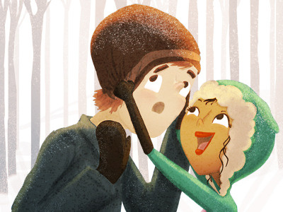 let me help you with that couple illustration snow