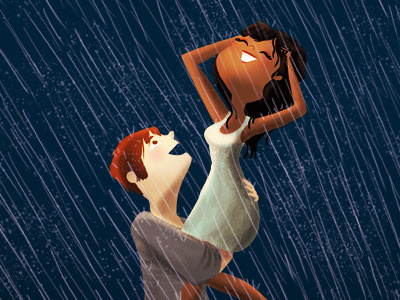 what a glorious feeling illustration rain rainy