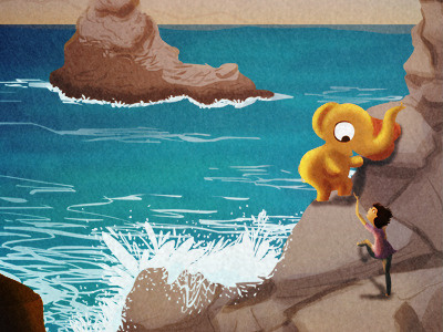 i believe in you elephant friends girl illustration ocean