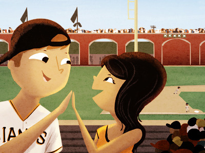 america's pass time baseball giants illustration sf sf giants