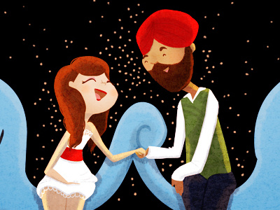 dil se couple elephant illustration love sikh turban