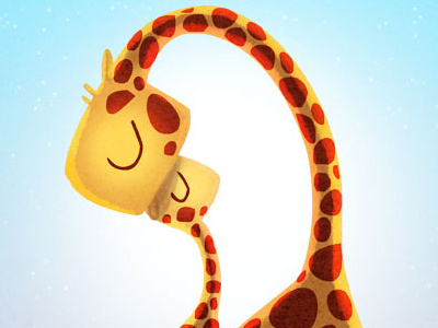 snuggle animals art cute giraffe giraffes illustration