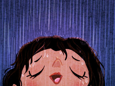 just breathe art girl illustration rain rainy