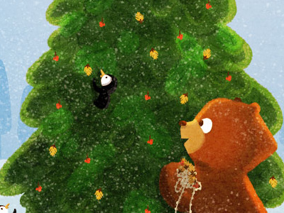 It's beginning to look... art bear christmas cute holiday illustration penguin tree winter xmas