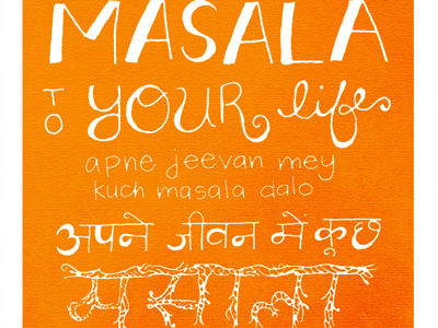 saturday school - week 10 hand lettering handwriting hindi indian masala orange typography