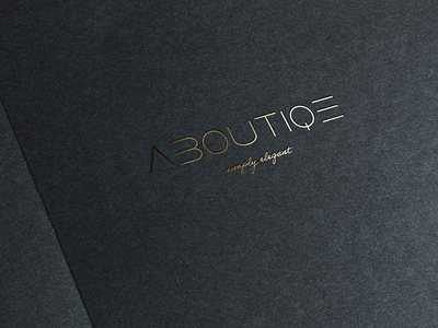 ABOUTIQE 3D mockup design logo minimal