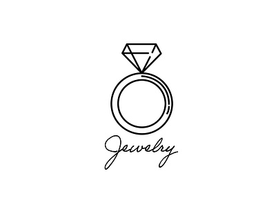 Jewelry design flat icon logo minimal