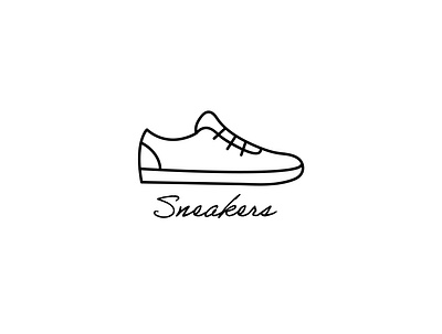 sneakers design flat icon logo minimal