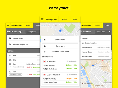 Merseytravel Redesign app liverpool mersey merseytravel north travel west yellow